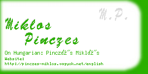 miklos pinczes business card